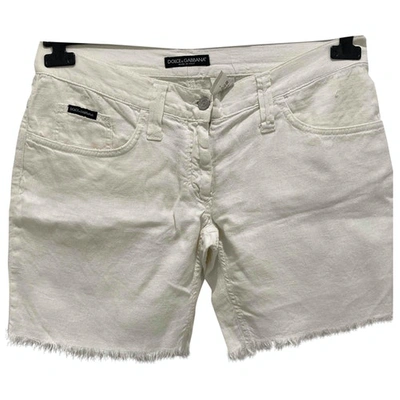 Pre-owned Dolce & Gabbana White Cotton Shorts