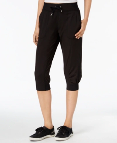 Calvin Klein Performance Commuter Active Strech Woven Cropped Pants In Black