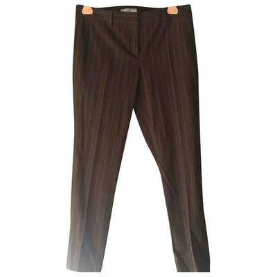 Pre-owned Prada Wool Straight Pants In Brown