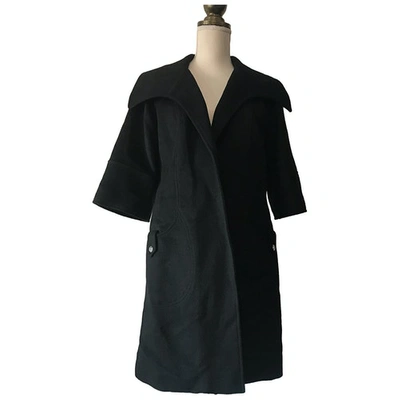 Pre-owned Azzaro Wool Coat In Black