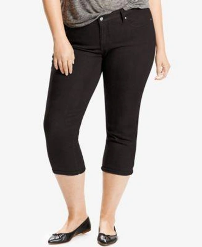 Levi's Plus Size Shaping Capri Jeans In Black Waves