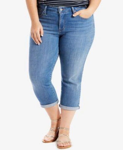 Levi's Plus Size Shaping Capri Jeans In Ginger Blue