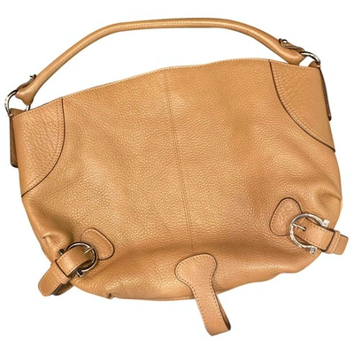 Pre-owned Ferragamo Beige Leather Handbag