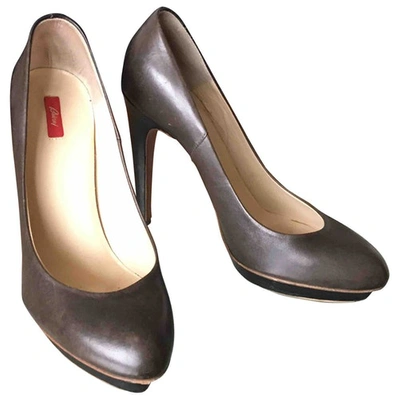 Pre-owned Brioni Leather Heels In Grey