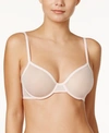 Calvin Klein Sheer Marquisette Underwire Unlined Demi Bra Qf1680 In Nymph's Thigh (nude )