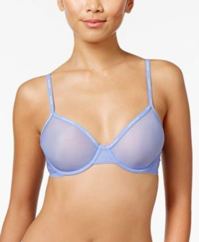 Calvin Klein Sheer Marquisette Underwire Unlined Demi Bra Qf1680 In  Tranquil Blue