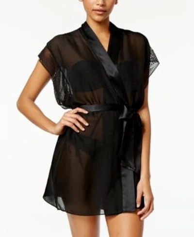 Calvin Klein Ck Black Endless Silk Lace Robe Qs5679 | ModeSens