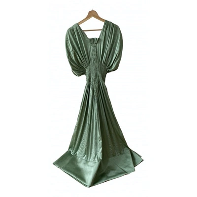 Pre-owned Bevza Green Silk Dress