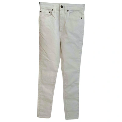 Pre-owned Saint Laurent Slim Jeans In White