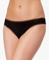 Dkny Classic Cotton Embroidered-waist Thong Underwear Dk5025 In Black