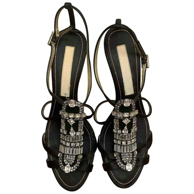 Pre-owned Christian Lacroix Cloth Sandals In Black