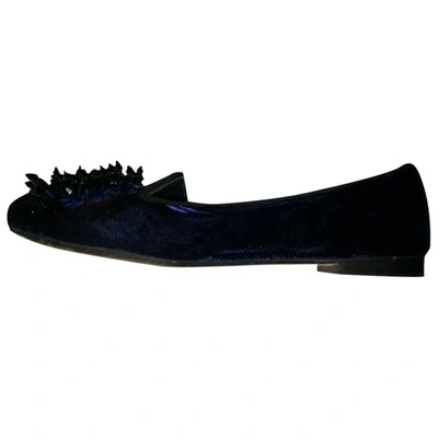 Pre-owned Dior Ballet Flats In Blue
