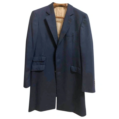 Pre-owned Brunello Cucinelli Blue Cashmere Coat