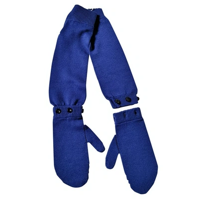 Pre-owned Maison Margiela Wool Long Gloves In Purple