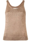 Vince Silk Crop Tank Top In Brown