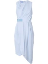 Carven Draped Half-belt Dress, Light Blue