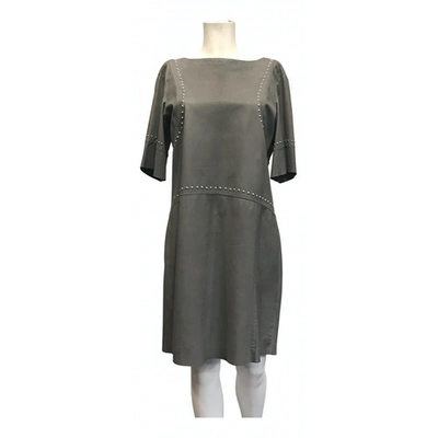 Pre-owned Drome Leather Mid-length Dress In Grey