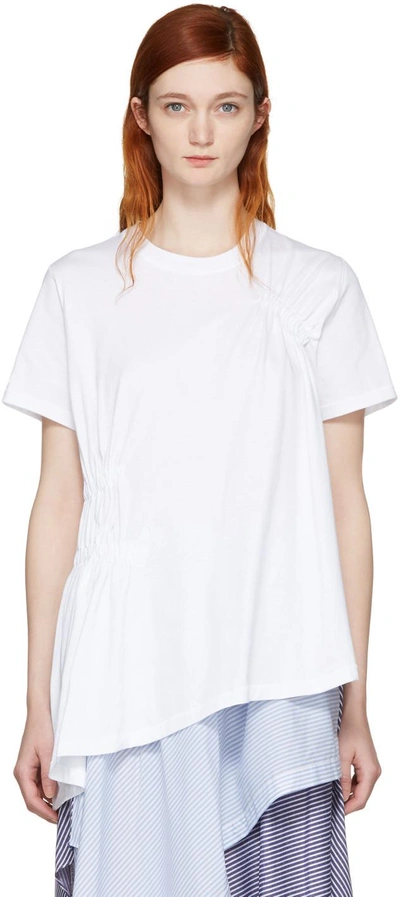 Opening Ceremony Ruched-detail Cotton T-shirt In White