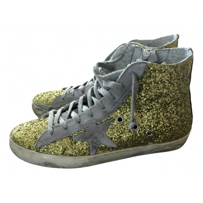 Pre-owned Golden Goose Francy Gold Glitter Trainers