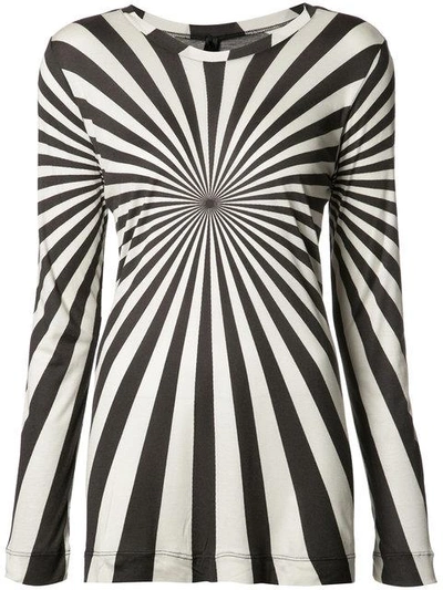 Gareth Pugh Black & Beige Printed Long Sleeve T-shirt