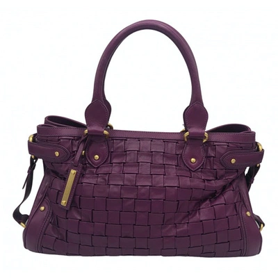 Pre-owned Escada Leather Handbag In Purple