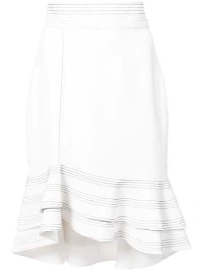 Alexis Cynda Ruffled Peplum Skirt, White