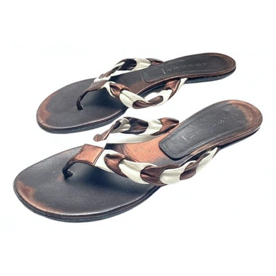 Pre-owned Casadei Leather Sandal In Brown