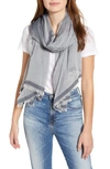 Nordstrom Modal & Silk Stripe Scarf In Navy Iris Combo