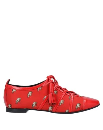 Emporio Armani Lace-up Shoes In Red