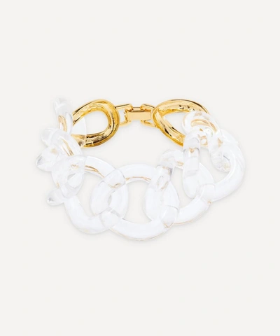 Kenneth Jay Lane Gold-plated Clear Resin Link Bracelet