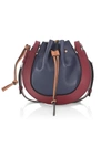Loewe Small Horseshoe Colorblock Leather Saddle Bag In Midnight Blue/wine