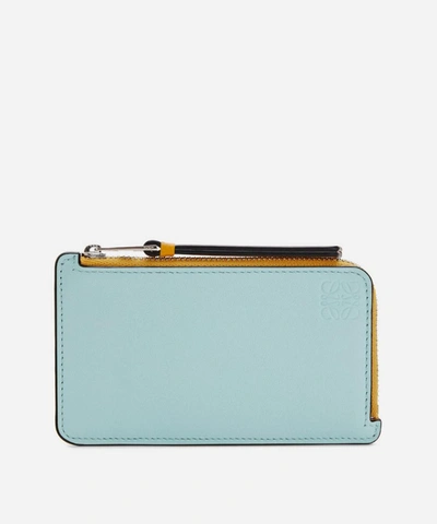 Loewe Leather Multicolour Coin Card Holder In Yellow Mango/multicolour