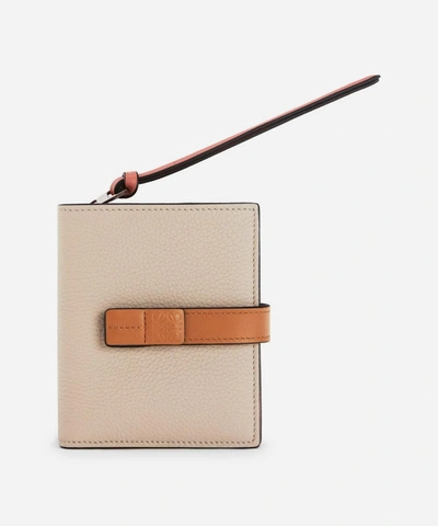Loewe Compact Leather Zip Wallet In Light Oat/honey