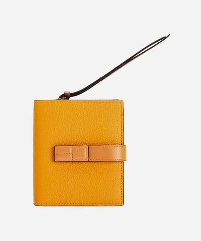 Loewe Compact Leather Zip Wallet In Sunflower/honey