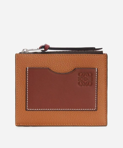 Loewe Leather Coin Six Card Holder In Light Caramel/pecan