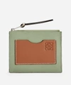Loewe Leather Coin Six Card Holder In Rosemary/tan