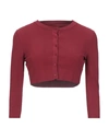 Alaïa Wrap Cardigans In Brick Red