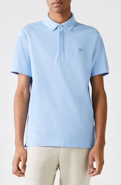 Lacoste Stretch Cotton Paris Regular Fit Polo Shirt In Nattier Blue