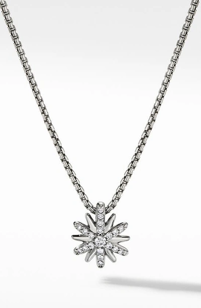 David Yurman Women's Petite Starburst Station Necklace With Diamonds In Silver