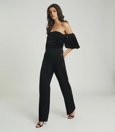 Reiss Julianna Ruched Top Jumpsuit In Black