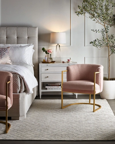 Miranda Kerr Home Cali Accent Chair In Turrell Blush/sapphire Velvet Blush