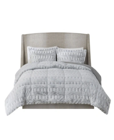 Madison Park Gia Faux-fur 3-pc. Comforter Set, Full/queen In Gray