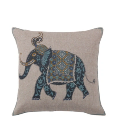 Levtex Chandra Elephant Decorative Pillow, 20" X 20" In Indigo