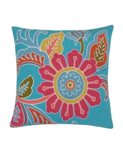 Levtex Palisades Floral Decorative Pillow, 18" X 18" In Teal