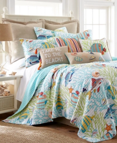 Levtex Beach Walk Coral Reef Fish 3-pc. Quilt Set, King In Teal