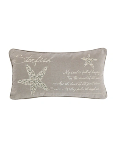 Levtex Kailua Starfish Script Decorative Pillow, 12" X 14" In Natural