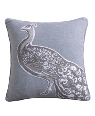 Levtex Pisa Peacock Decorative Pillow, 18" X 18" In Gray