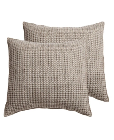 Levtex Mills Waffle Euro Sham - Set Of 2 In Taupe