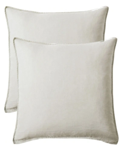 Levtex Washed Linen Relaxed Solid 2-pack Decorative Pillow Cover, 20" X 20" In Natural