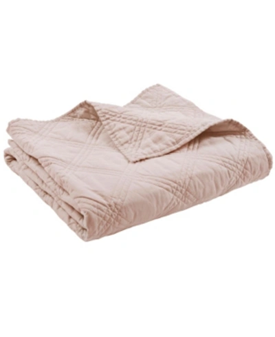 Levtex Home Washed Linen Quilted Throw In Blush
